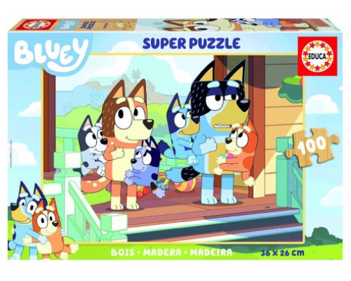 CAJA PUZZLE MADERA BLUEY 100 PIEZAS  EDUCA BORRAS 19967 EDUCA 19967 (Espera 4 dias)